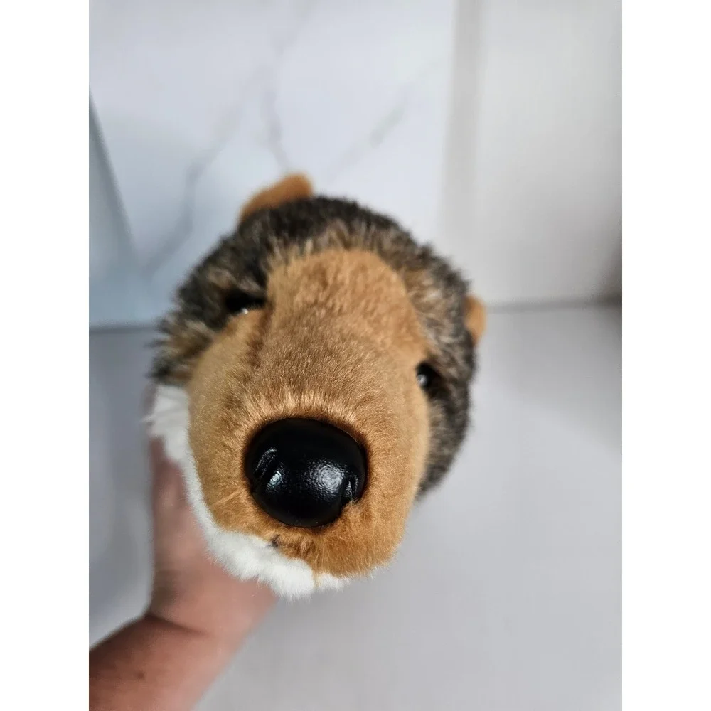 Douglas Cuddle Toy Howling Wolf Plush Stuffed Animal Brown Black 2016 Sitting